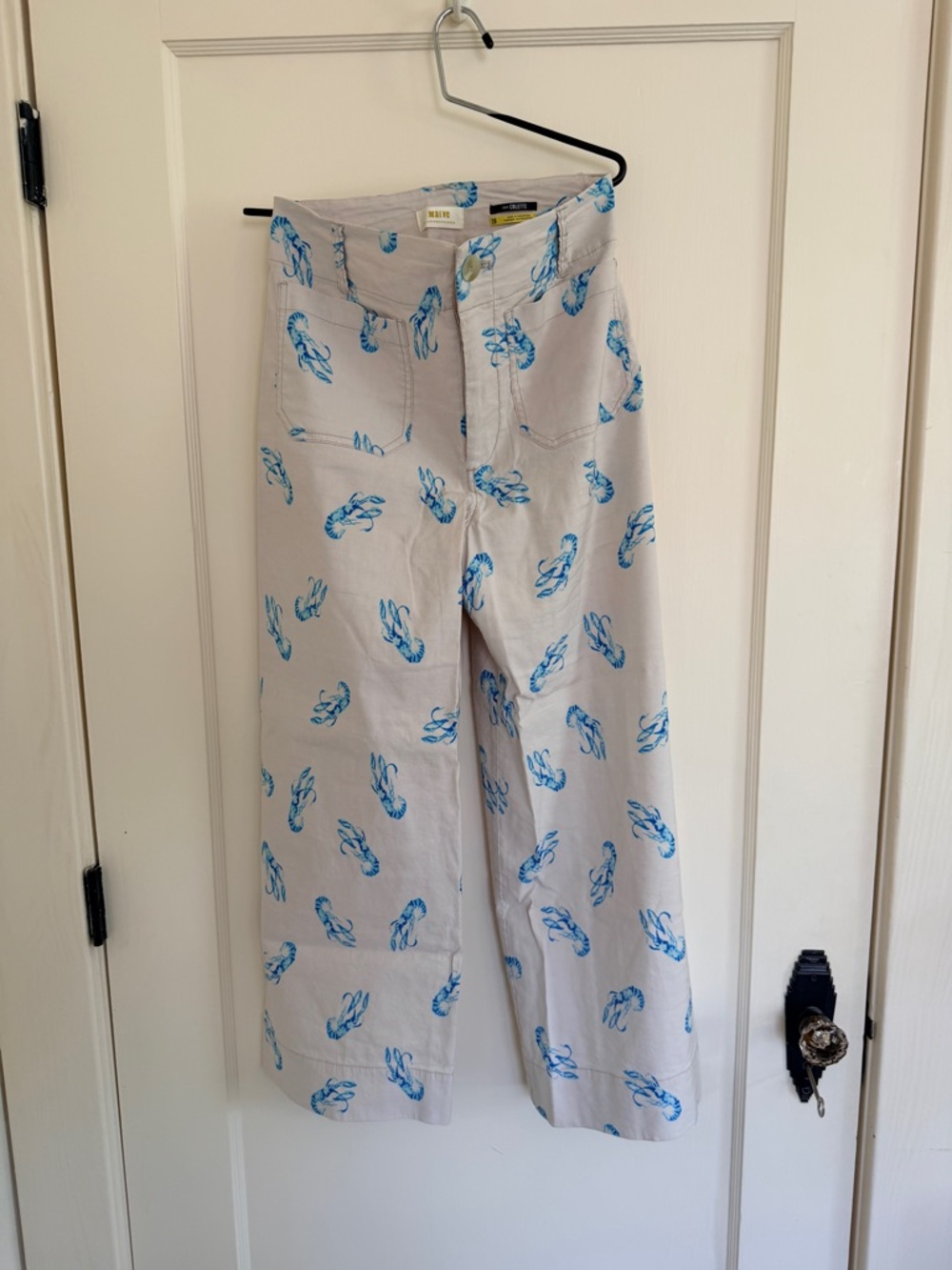 Maeve Colette Cropped Wide Leg Pants in Lobster Print 🦞